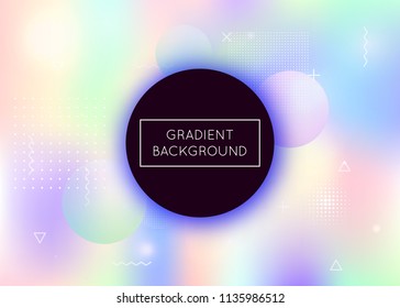 Fluid shapes background with liquid dynamic elements. Holographic bauhaus gradient with memphis. Graphic template for book, annual, mobile interface, web app. Vibrant fluid shapes background.