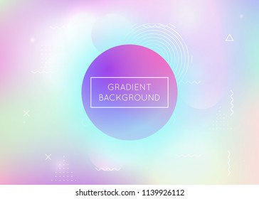 Fluid shapes background with liquid dynamic elements. Holographic bauhaus gradient with memphis. Graphic template for flyer, ui, magazine, poster, banner and app. Rainbow fluid shapes background.