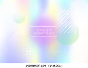 Fluid shapes background with liquid dynamic elements. Holographic bauhaus gradient with memphis. Graphic template for brochure, banner, wallpaper, mobile screen. Neon fluid shapes background.