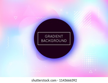 Fluid shapes background with liquid dynamic elements. Holographic bauhaus gradient with memphis. Graphic template for flyer, ui, magazine, poster, banner and app. Spectrum fluid shapes background.