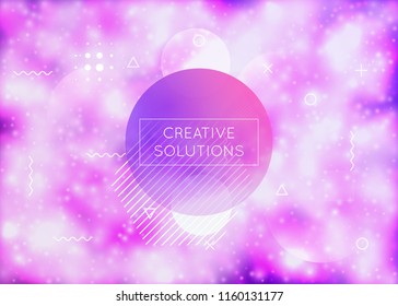Fluid shapes background with liquid dynamic gradient. Neon bauhaus cover with fluorescent purple. Graphic template for brochure, banner, wallpaper, mobile screen. Refulgent fluid shapes background.