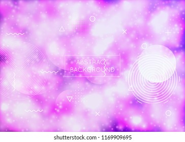 Fluid shapes background with liquid dynamic gradient. Neon bauhaus cover with fluorescent purple. Graphic template for book, annual, mobile interface, web app. Magic fluid shapes background.