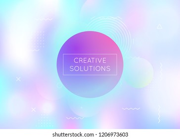 Fluid shapes background with liquid dynamic elements. Holographic bauhaus gradient with memphis. Graphic template for book, annual, mobile interface, web app. Fluorescent fluid shapes background.