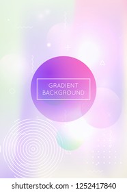 Fluid shapes background with liquid dynamic elements. Holographic bauhaus gradient with memphis. Graphic template for placard, presentation, banner, brochure. Spectrum fluid shapes background.