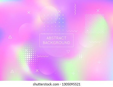 Fluid shapes background with liquid dynamic elements. Holographic bauhaus gradient with memphis. Graphic template for book, annual, mobile interface, web app. Bright fluid shapes background.