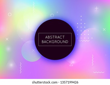 Fluid shapes background with liquid dynamic elements. Holographic bauhaus gradient with memphis. Graphic template for book, annual, mobile interface, web app. Vibrant fluid shapes background.