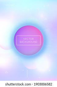 El líquido forma el fondo con elementos dinámicos líquidos. Gradiente de baudios holográfico con memphis. Plantilla gráfica para volante, ui, revista, afiche, banner y aplicación. Fondo de formas de fluido coloridas.