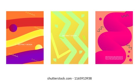 Fluid shapes background for poster, brochure background. Set