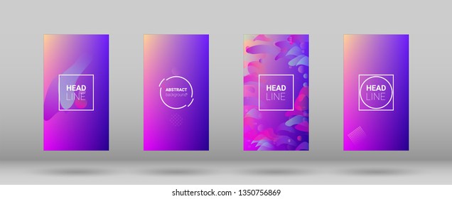 Fluid Shapes. Banner Design Composition. Horizontal Orientation. Modern Geometric Pattern. Set of Colorfull Background.
