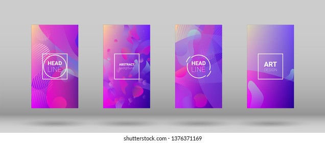 Fluid Shapes. Banner Design Composition. Horizontal Orientation. Modern Geometric Pattern. Fluid Shapes.