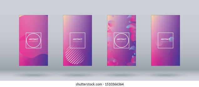 Fluid Shapes. Banner Design Composition. Horizontal Orientation. Modern Geometric Pattern. Set of Colorfull Background.