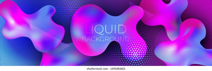 Fluid Shapes Banner Design Template. Modern Abstract Liquid Background. Vector Illustration.
