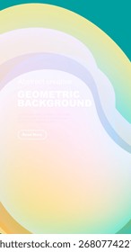 Las Formas fluidas se mezclan, creando un fondo de gradiente vibrante. La superposición de texto promueve una mayor exploración. Elementos de diseño modernos presentes.