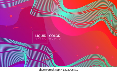 Fluid shapes color abstract geometric background with lines for web, brochure, catalog. 