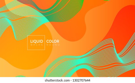 Fluid shapes color abstract geometric background with lines for web, brochure, catalog. 