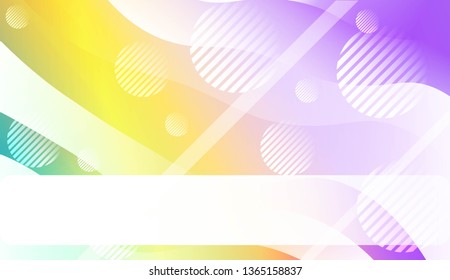 Fluid shapes composition with Abstract Wavy Background with Lines, Circle. For Business Presentation Wallpaper, Flyer, Cover, Landing Page. Vector Illustration with Color Gradient