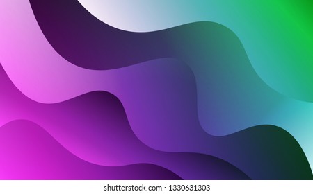 Fluid shapes composition. Design with color of curves. Background for Wallpaper, Web Design, Brochure, Visit Card. Vector wave pattern for backgrounds. Gradient.