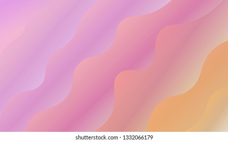 Fluid shapes composition. Design with color of curves. Background for Wallpaper, Web Design, Brochure, Visit Card. Vector wave pattern for backgrounds. Gradient.