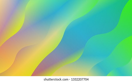 Fluid shapes composition. Design with color of curves. Background for Wallpaper, Web Design, Brochure, Visit Card. Vector wave pattern for backgrounds. Gradient.