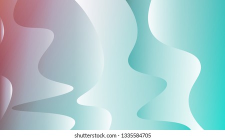 Fluid shapes composition. Design with color of curves. Background for Wallpaper, Web Design, Brochure, Visit Card. Vector wave pattern for backgrounds. Colorful Gradient.
