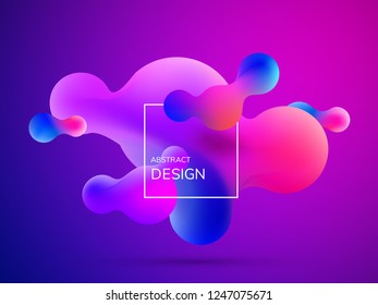 Fluid shapes composition. Liquid color abstract background. Gradient vector illustration