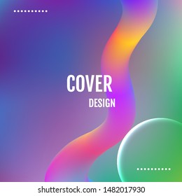 Fluid shapes composition. Minimal geometric pattern gradients.