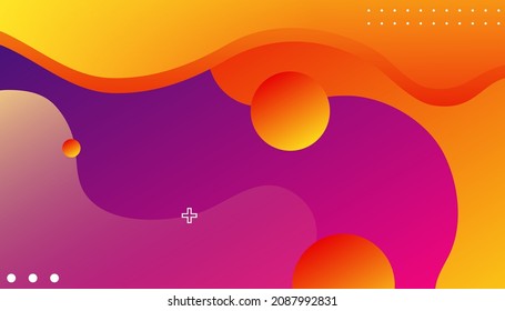 Fluid shapes composition with orange color. textured orange background with fluid liquid shape
