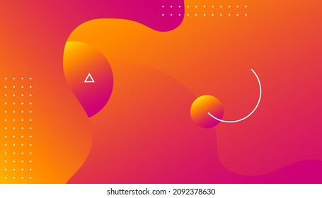 Composición de formas fluidas con color naranja.  fondo de nitidez de color líquido abstracto