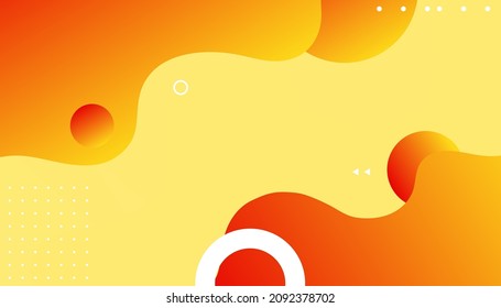 Fluid shapes composition with orange color.  abstract liquid trendy color gradation background
