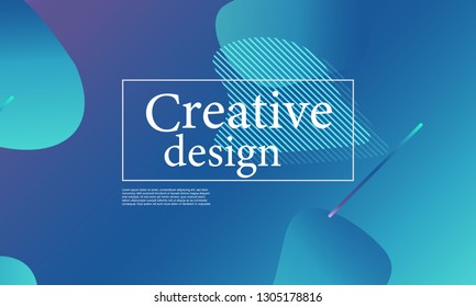 Fluid shapes composition. Wavy abstract cover design. Creative colorful wallpaper. Trendy gradient poster. Vector illustration.