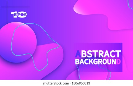 Fluid shapes composition. Wavy abstract cover design. Creative colorful wallpaper. Trendy gradient poster. Vector illustration.