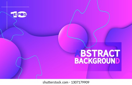 Fluid shapes composition. Wavy abstract cover design. Creative colorful wallpaper. Trendy gradient poster. Vector illustration.
