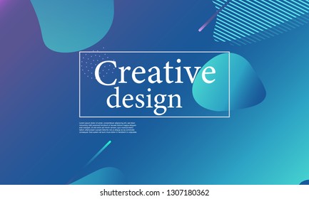 Fluid shapes composition. Wavy abstract cover design. Creative colorful wallpaper. Trendy gradient poster. Vector illustration.