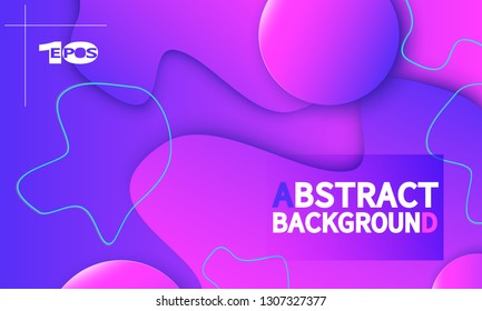 Fluid shapes composition. Wavy abstract cover design. Creative colorful wallpaper. Trendy gradient poster. Vector illustration.