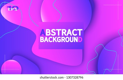 Fluid shapes composition. Wavy abstract cover design. Creative colorful wallpaper. Trendy gradient poster. 