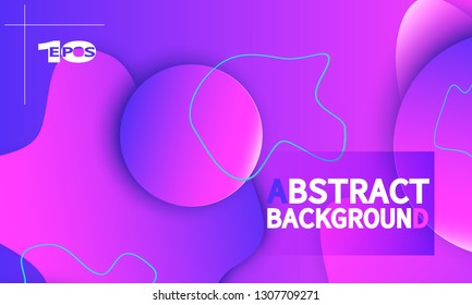 Fluid shapes composition. Wavy abstract cover design. Creative colorful wallpaper. Trendy gradient poster. Vector illustration.