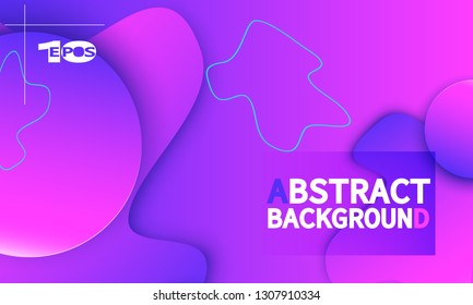 Fluid shapes composition. Wavy abstract cover design. Creative colorful wallpaper. Trendy gradient poster. Vector illustration.