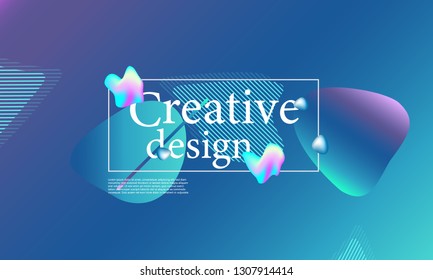 Fluid shapes composition. Wavy abstract cover design. Creative colorful wallpaper. Trendy gradient poster. Vector illustration.