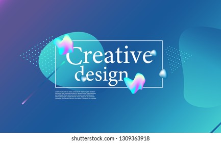 Fluid shapes composition. Wavy abstract cover design. Creative colorful wallpaper. Trendy gradient poster. Vector illustration.