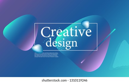 Fluid shapes composition. Wavy abstract cover design. Creative colorful wallpaper. Trendy gradient poster. Vector illustration.