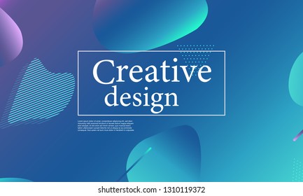 Composición de formas fluidas. Diseño de tapa abstracta ondulada. Papel pintado de color creativo. Afiche de diseño degradado. Ilustración vectorial.