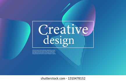 Fluid shapes composition. Wavy abstract cover design. Creative colorful wallpaper. Trendy gradient poster. Vector illustration.