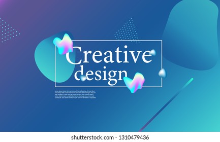 Fluid shapes composition. Wavy abstract cover design. Creative colorful wallpaper. Trendy gradient poster. Vector illustration.