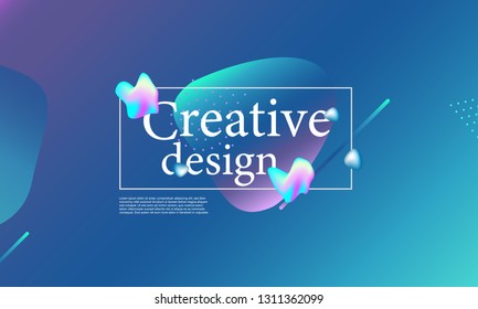 Fluid shapes composition. Wavy abstract cover design. Creative colorful wallpaper. Trendy gradient poster. Vector illustration.