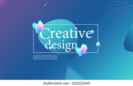 Fluid shapes composition. Wavy abstract cover design. Creative colorful wallpaper. Trendy gradient poster. Vector illustration.