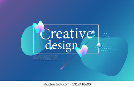 Fluid shapes composition. Wavy abstract cover design. Creative colorful wallpaper. Trendy gradient poster. Vector illustration.