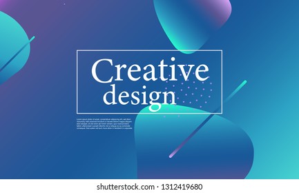 Fluid shapes composition. Wavy abstract cover design. Creative colorful wallpaper. Trendy gradient poster. Vector illustration.