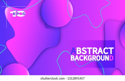 Fluid shapes composition. Wavy abstract cover design. Creative colorful wallpaper. Trendy gradient poster. Vector illustration.