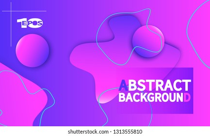 Fluid shapes composition. Wavy abstract cover design. Creative colorful wallpaper. Trendy gradient poster. Vector illustration.