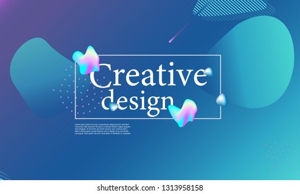 Fluid shapes composition. Wavy abstract cover design. Creative colorful wallpaper. Trendy gradient poster. Vector illustration.
